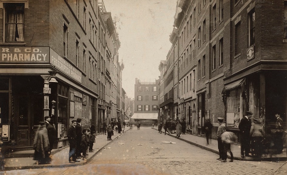 A street in Boston's Old West End, where Miriam Levine grew up.